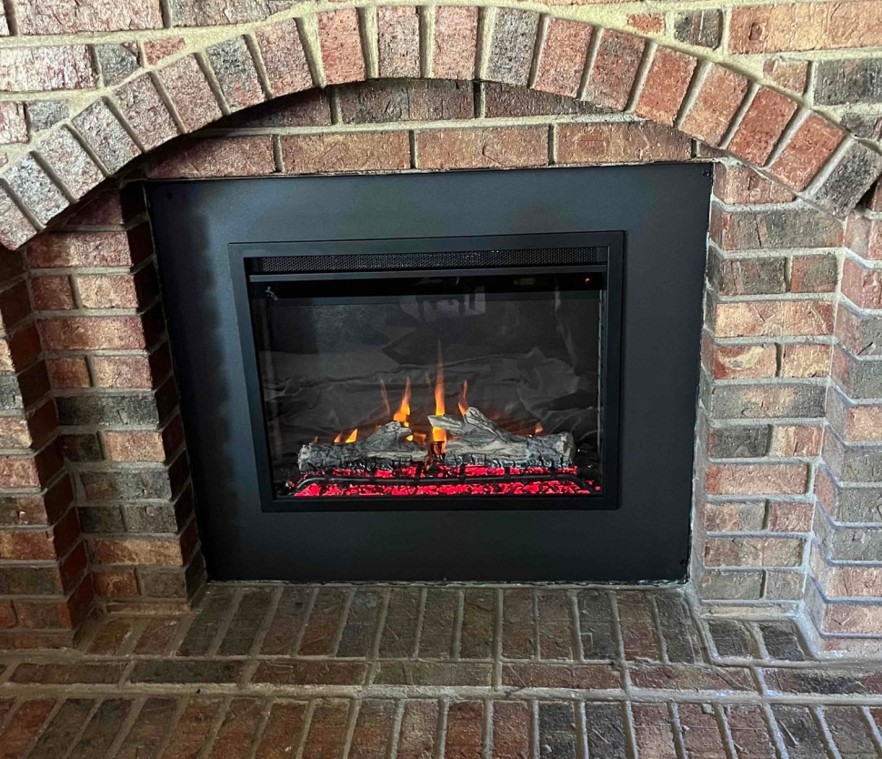 New Fireplace Install img tall chimney photo