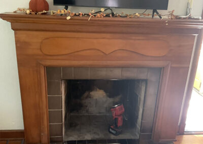 Masonry Fireplace to Gas Logs Before