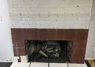 Lathe Over Brick Stone Fireplace Installation
