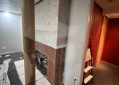 Lathe Over Brick Stone Fireplace Installation